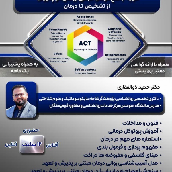 کارگاه دوره جامع درمان مبتنی بر تعهد و پذیرش 